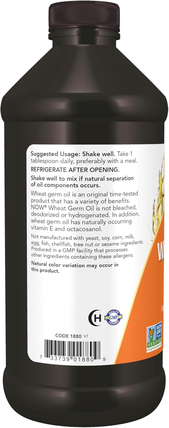 NOW Foods Supplements, Wheat Germ Oil with Essential Fatty Acids (EFAs), Nutritional Oil, 16-Ounce