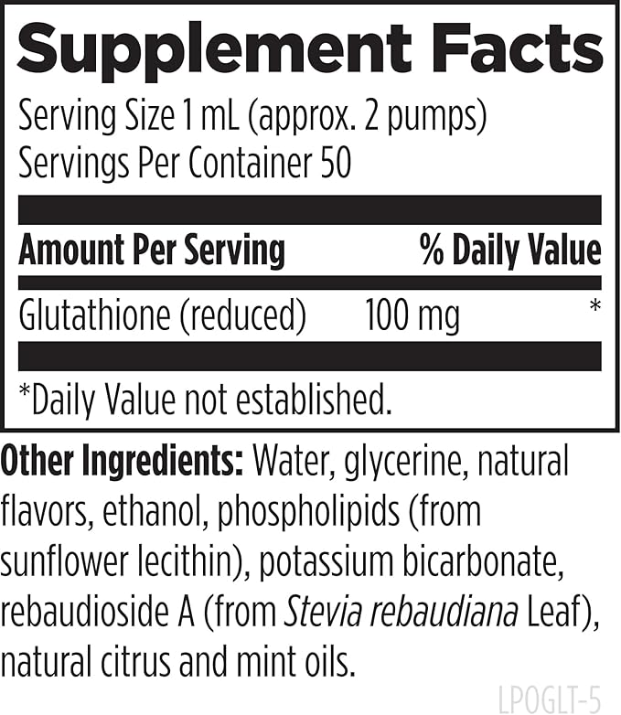 Designs for Health Liposomal Glutathione - Liquid Glutathione Supplement, 100mg with Enhanced Absorption - Detox + Immune System Support - Lemon Peppermint Flavored Drops (50 Servings / 1.7oz)