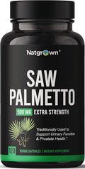 Natgrown Saw Palmetto for Men 500mg – Prostate Health Supplement with DHT Blocker for Hair Loss & Urinary Flow – 120 Vegan Capsules – Non-GMO, Gluten-Free
