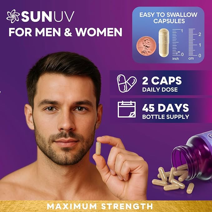 SUNUV Biotin 10,000mcg | Collagen | Keratin | Hyaluronic Acid - 80,000mcg Hair Growth Vitamins for Hair Skin & Nails Support - Women & Men - Vitamins B1,B2,B3,B5,B6,B9,B12 -Made in USA-90 Capsules