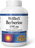 Natural Factors WellBetX Berberine - Daily Supplement Supports Metabolic Health - Formula Supports Healthy Heart - Gluten-Free & Vegan - 120 Vegetarian Capsules (120 Servings)