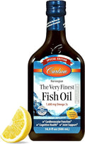 Carlson - The Very Finest Fish Oil, Special Edition, 1600 mg Omega-3s, Liquid Supplement, Norwegian Fish Oil, Wild-Caught, Sustainably Sourced Liquid, Lemon, 500 mL (16.9 Fl Oz)