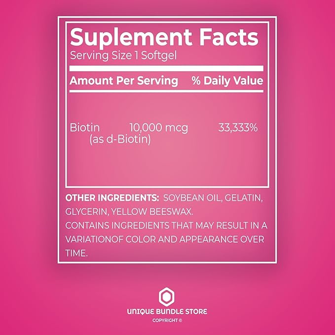 Biotin 10,000 mcg – 120 Tablets, High Potency Biotin Supplement, Vitamin B7 for Hair Skin and Nails for Women and Men, Biotin 10000 mcg Daily Support (Pack of 1)