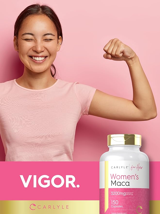 Carlyle Maca Root Capsules for Women | 150 Count | Non-GMO, Gluten Free Supplement | for Her
