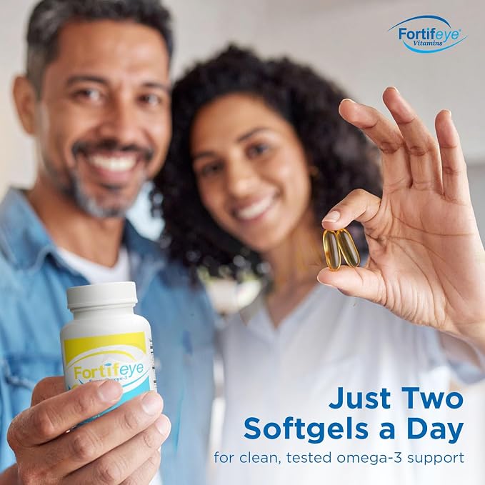 Fortifeye Omega 3 Fish Oil 120Count 1600 mg Made in Norway - High Potency rTG Form Supplement with EPA & DHA, Triple Strength Fish Oil Softgels for Men Women, No Fishy Aftertaste, Natural Lemon Flavor