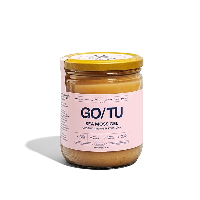 GO/TU Sea Moss Gel – 16oz Strawberry Banana | Pure, Shelf-Stable Superfood | Nature’s Multivitamin