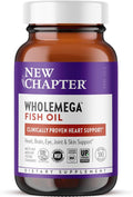 New Chapter Wholemega Fish Oil Supplement - 2000mg per Serving, Clinically Proven Wild Alaskan Salmon Oil with Omega-3 + Vitamin D3 + Astaxanthin, 180 Softgels