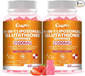 2 Packs 2500MG Liposome Glutathione Gummies, Composite L-Cysteine, Collocation Milk Thistle, Increas 98% Absorption Rate, Antioxidant Anti-Aginga