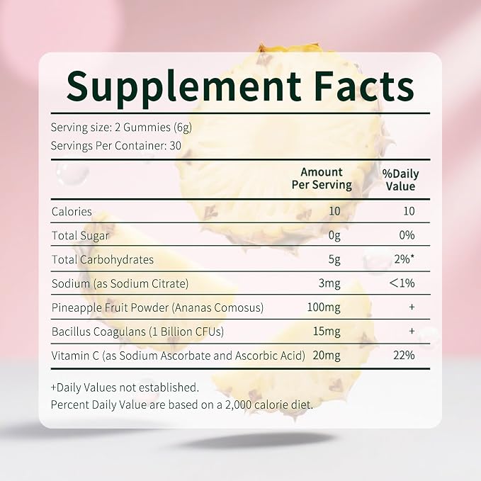 Pineapple Feminine Balance Gummies for Women – Probiotics for pH & Vaginal Health, Supports Odor & Flora Balance with Vitamin C – Vegan, Gluten-Free – 60 Gummies (30-Day Supply)