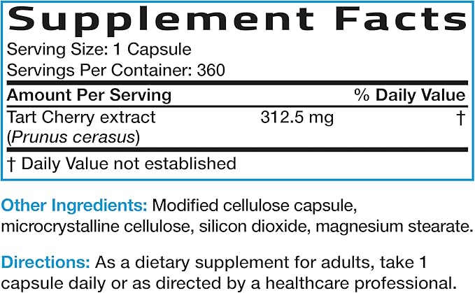Bronson Tart Cherry Extract 2500 mg Vegetarian Capsules with Antioxidants and Flavonoids Non-GMO, 360 Count
