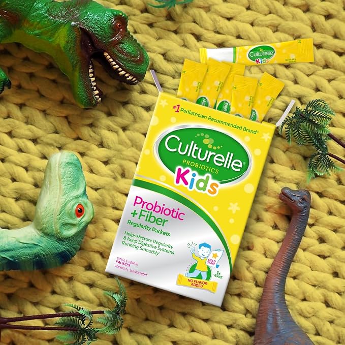 Culturelle Kids Probiotic + Fiber Packets (Ages 3+) - 24 Count - Digestive Health & Immune Support - Helps Restore Regularity (Packaging may vary)