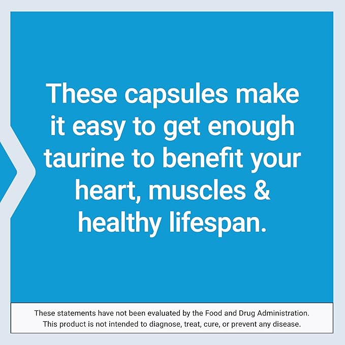 Life Extension Taurine,Pure Taurine Amino Acid Supplement,Heart,Liver and Brain Health,Longevity,Muscle and Exercise,1000 mg dose,Non-GMO,Gluten-Free,Vegetarian, Vegetarian, 90 Capsules (Pack of 2)