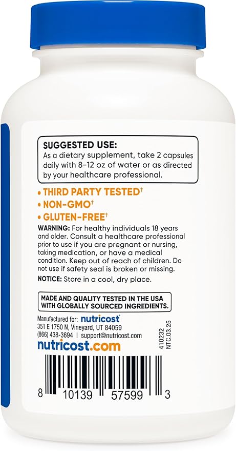 Nutricost Liposomal Vitamin C (1500mg) 120 Vegan Capsules - GMO-Free, Gluten-Free, 60 Servings