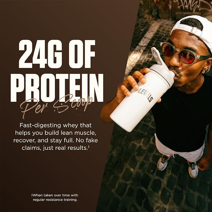 Levels Whey Protein Powder, No Artificial Ingredients, Chocolate Mocha, 2LB | 24G of protein and 5.4G BCAAs per scoop, made with hormone-free dairy, zero junk, no fillers, no added sugar, certified clean