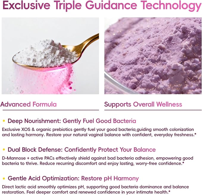 Vaginal Probiotics for Women with Prebiotics & Cranberry - Dr. Formulated Feminine pH Balance Daily Supplement, Supports Vaginal Odor Control & Urinary Tract Health, 30 Servings