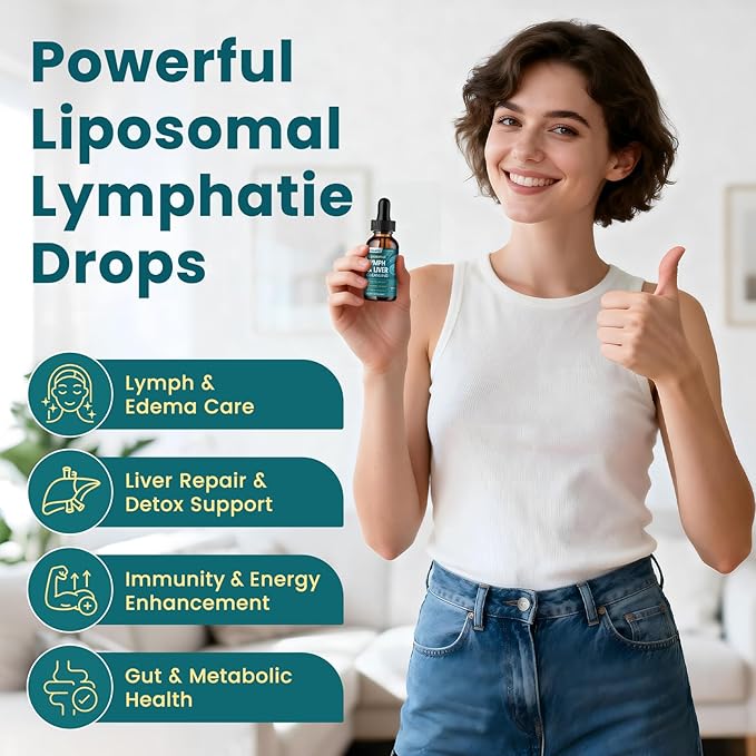 2PCS Liposomal Lymphatic Drainage Drops - 21 in 1 Liver Cleanse Detox & Repair with Milk Thistle, Echinacea, Burdock Root, Liposomal Glutathione, Vitamin Complex ''Lymph-Liver'' Gut & Metabolic Health