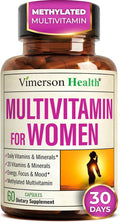 Multivitamin for Women with Methylated Vitamins and Chelated Minerals for Energy, Focus and Immune Health – Premium Daily Womens Multivitamins & Multiminerals – 60 Capsules
