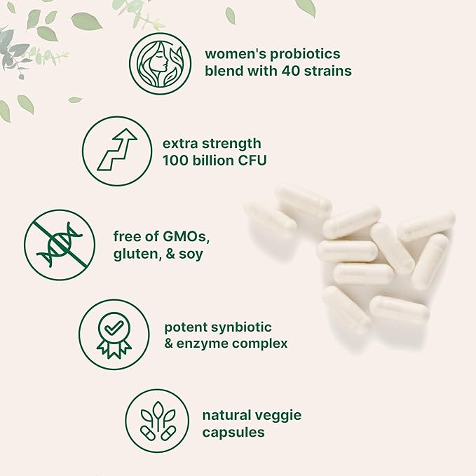 Micro Ingredients 8-in-1 Multi Collagen Powder & Women’s Probiotics 100 Billion CFU Veggie Capsules | 2 Pack | Hydrolyzed Peptides + Hyaluronic Acid & Vitamin C | 40 Strains + Cranberry & D-Mannose