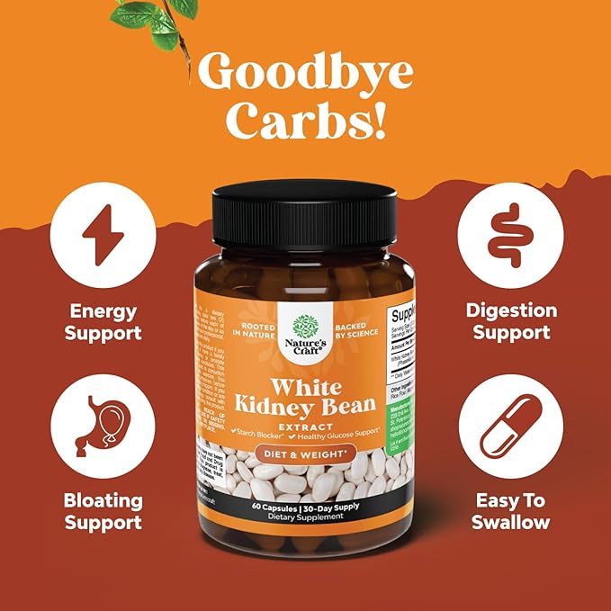 Pure White Kidney Bean Extract - AMPK Activator Pre Workout for Men and Women Natural Energy Supplement - Daily Fiber Supplement for Digestive Health and Energy Boost with Molybdenum and Amino Acids