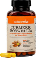 NatureWise Turmeric Boswellia Supplement with BioPerine & Organic Ginger Root - Organic Turmeric 900mg + Boswellia Extract 600mg - Non-GMO, Vegan, USA Manufactured - 60 Capsules[30-Day Supply]