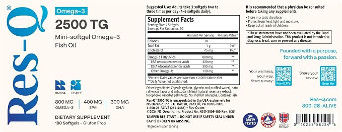 Res-Q 2500 TG Omega-3 Fish Oil Mini Gel Capsules 3-Pack