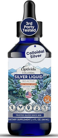 Optivida Colloidal Silver Liquid - 10 PPM Liquid Silver Immune Support, Pure Nano Silver Hydrosol Liquid for Family Wellness - Natural Silver Water for Adults & Kids, Non-GMO, 3rd Party Tested - 4 Oz