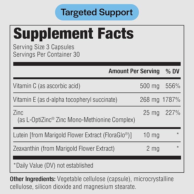 PureFormulas Pure Eye Support | Lutein and Zeaxanthin Supplement - 90 Vegetarian Capsules, 2-Pack
