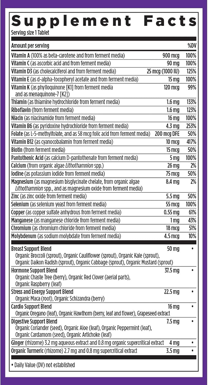 New Chapter Women’s Multivitamin 40+, extra B6 & B12, Biotin for Hair Growth, D3, Vit C, Zinc for Immune & Stress Support, Gentle on an Empty Stomach, One Daily, Non-GMO, Gluten-Free, 96 Tablets