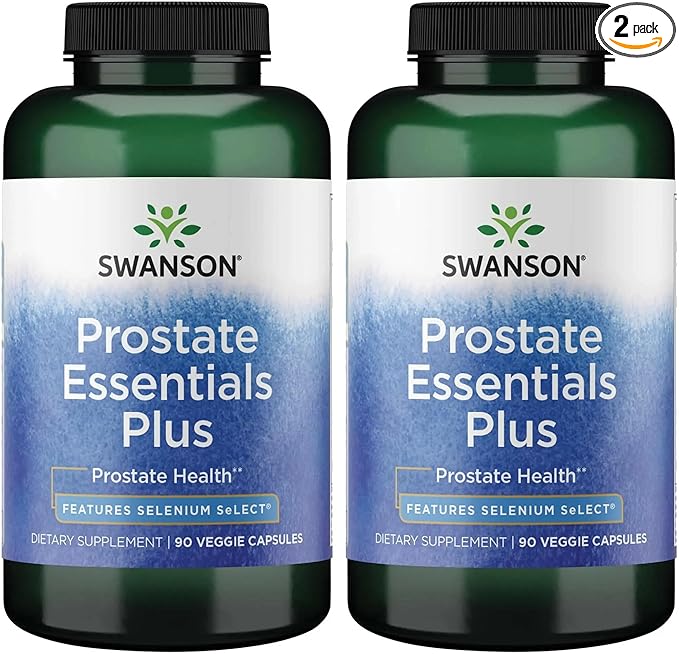 Swanson Prostate Essentials Plus Herbal Supplement for Men Over 40 Seeking Urinary and Prostate Health (90 Veggie Capsules, 2 Pack)