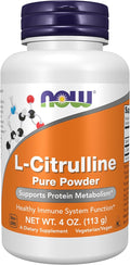 NOW Supplements, L-Citrulline Pure Powder, Supports Protein Metabolism*, 4-Ounce