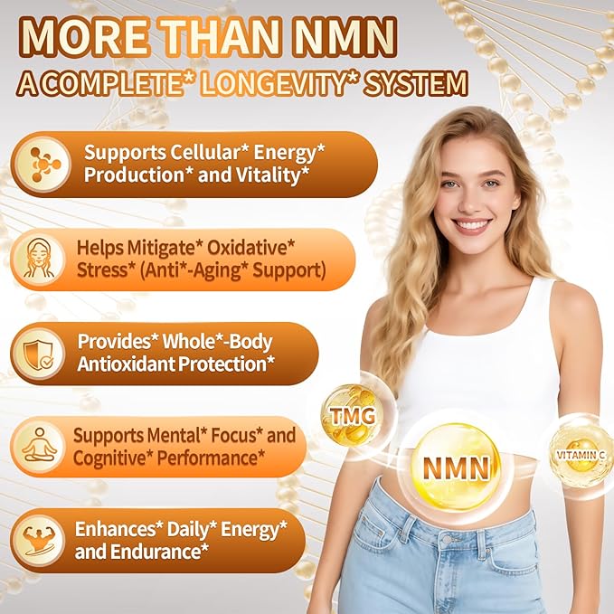 VivoNu 15-in-1 Liposomal NMN Supplement, 2000mg per* Serving* (3 Bottles | 360 Capsules)