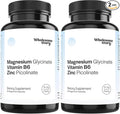 Zinc Picolinate, Magnesium Glycinate Supplements with P5P Vitamin B6 | Magnesium and Zinc Vitamin | Reproductive & Fertility Health, Hormone Balance, Immune System Support | 30 Day Supply (Pack of 2)
