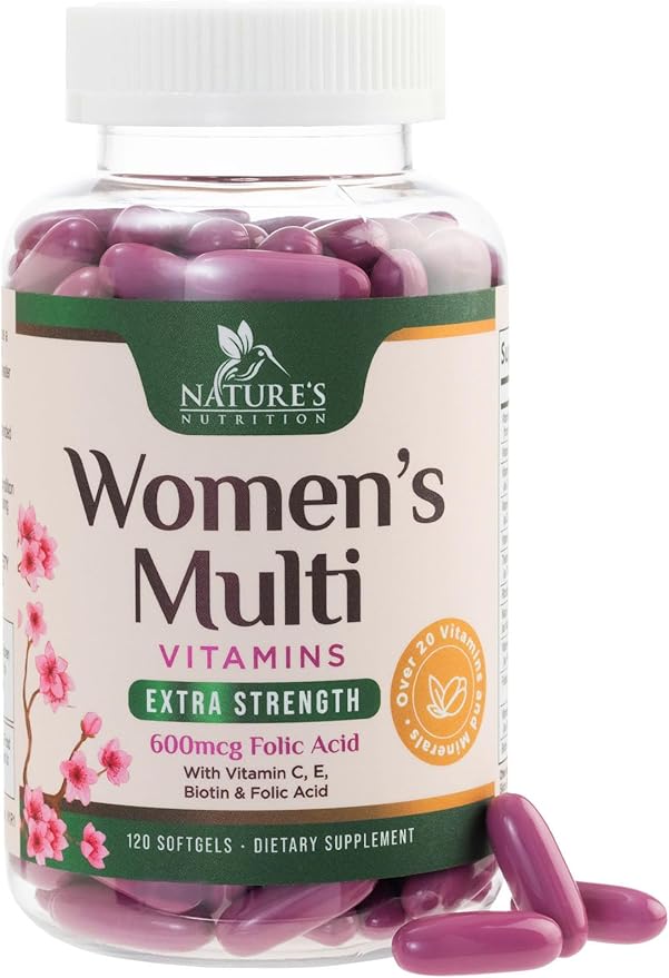 Multivitamin for Women - Essential Daily Womens Multivitamins with Calcium, Folic Acid, Vitamin A, C, D, E, B Vitamins, Zinc and Iron - Energy, Focus & Immune Support, Bottled In USA - 120 Softgels