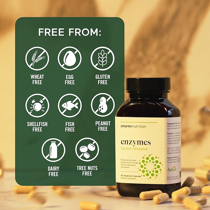 SMARTERNUTRITION Vegan Digestive Enzymes - Digestion Bloating & Gut Health Support with 16 Multi Enzymes for Nutrient Absorption & Meal Time Comfort for Both Men & Women - 270 Count[90-Day Supply]