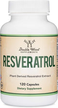 Resveratrol Supplement 500mg Per Serving, 120 Capsules (Resveratrol Polygonum Root Extract Providing 50% Trans Resveratrol) Healthy Aging Support by Double Wood