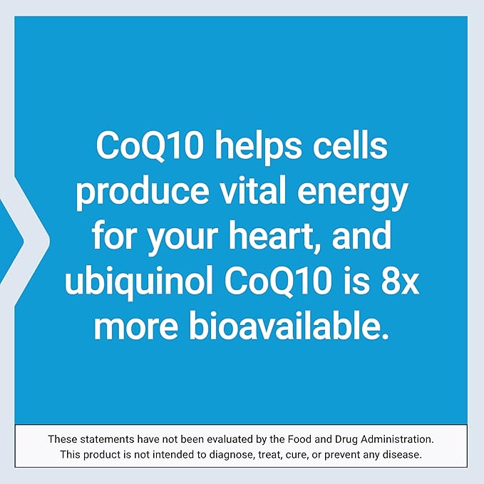 Life Extension Super Ubiquinol CoQ10 with Enhanced Mitochondrial Support, Potent Heart Health & Cellular Energy Production Support, Ultra-absorbable, Gluten-Free, Non-GMO, 100 mg, 60 softgels