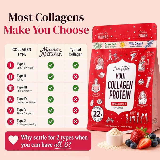 Multi Collagen Protein Powder Type 1, 2, 3, 4, 5, 10 - Unflavored & Hydrolyzed - Pure Collagen Peptides Powder - Grass Fed Beef, Wild Fish Marine & USA Eggshell - 20 Servings