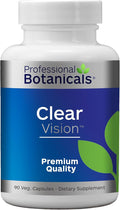 Professional Botanicals Clear Vision Eye Vitamins - Lutein, Zeaxanthin Supports Eye Strain, Dry Eyes, and Vision Health – 90 Vegetarian Capsules