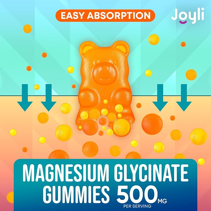 Magnesium Glycinate Gummies for Adults 500mg - Chewable Magnesium Glycinate for Kids Sleep, Glicinato De Magnesio para Mujeres, 60 Count