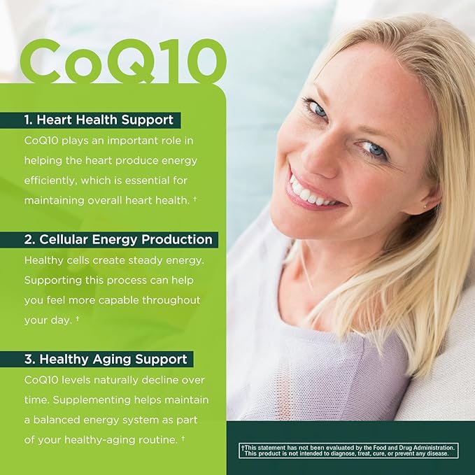 High Absorption CoQ10 200mg Softgels for Heart Health & Energy Metabolism - Potent Antioxidant Supplement for Statin Users - 30 Day Supply by Innervis Nutrition