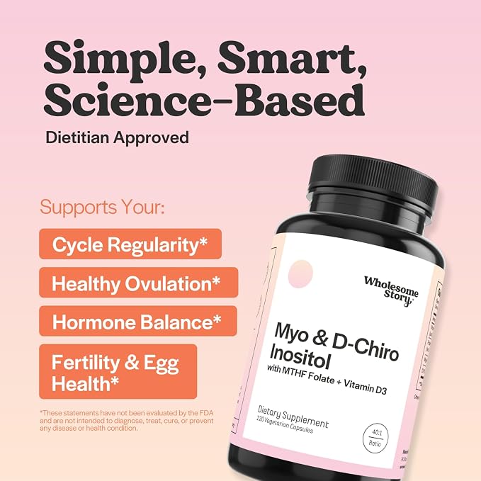 Myo & D Chiro Inositol + MTHF + Vitamin D3 | Myo-Inositol & D-Chiro Inositol Capsules with MTHF, Vitamin D3 Enhanced Bundle Supplement | Complete Hormonal & Fertility Support | 30 Servings