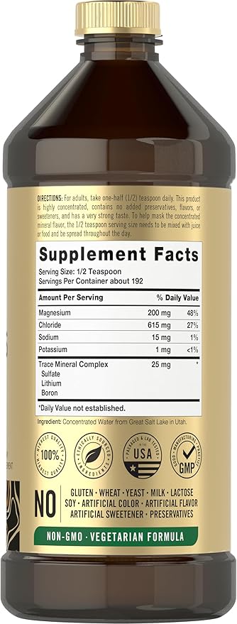 Carlyle Trace Minerals with Magnesium, Chloride, Sodium & Potassium | 16 fl oz | Vegetarian, Non-GMO, and Gluten Free | by Vital Trace