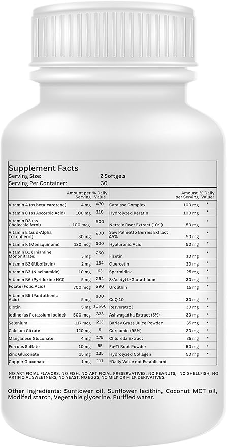 Nikoni Hair ReGROW Women’s Liposomal Formula – Biotin, Keratin, Saw Palmetto & Botanical Essentials-60 Vegan Softgels