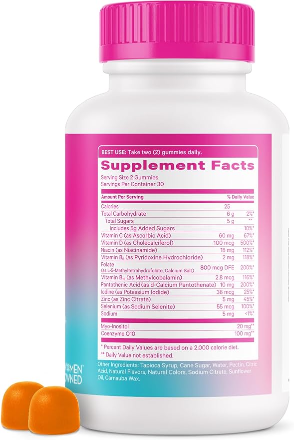 Pink Stork Premium Fertility Gummies for Women, 60 Gummies, 2 Pack | Prenatal Conception Supplements
