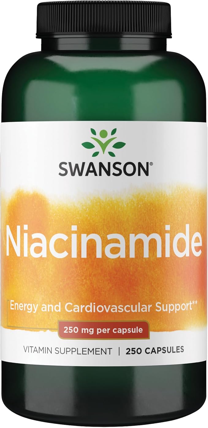Swanson Niacinamide Vitamin B3 Supplement for Heart-Health-Conscious Adults Supporting Joint Health and Energy Production (250 Capsules, 250 mg Each)