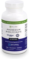 Magnesium Bisglycinate Chelate 200mg – Albion® TRAACS® Unbuffered Formula – Gentle on Stomach, High Absorption – 120 Capsules – Rational Nutrition