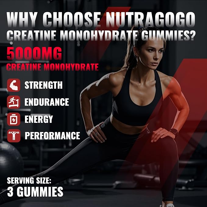 NSF Certified Creatine Gummy - Creatine Monohydrate Gummies for Men & Women-5g of Creatine Monohydrate per Serving - Sugar Free,Vegan, Strawberry Electrolyte Chews, 135 Count