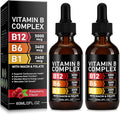 Frovetani 2PCS Organic Vitamin B Complex,B Complex Vitamins for Women, Vitamin B Complex Liquid, Vitamin B12 Methylcobalamin,Vitamin b6,B1,B9 for Metabolic Health Support, Vegan, Non-GMO, Gluten Free