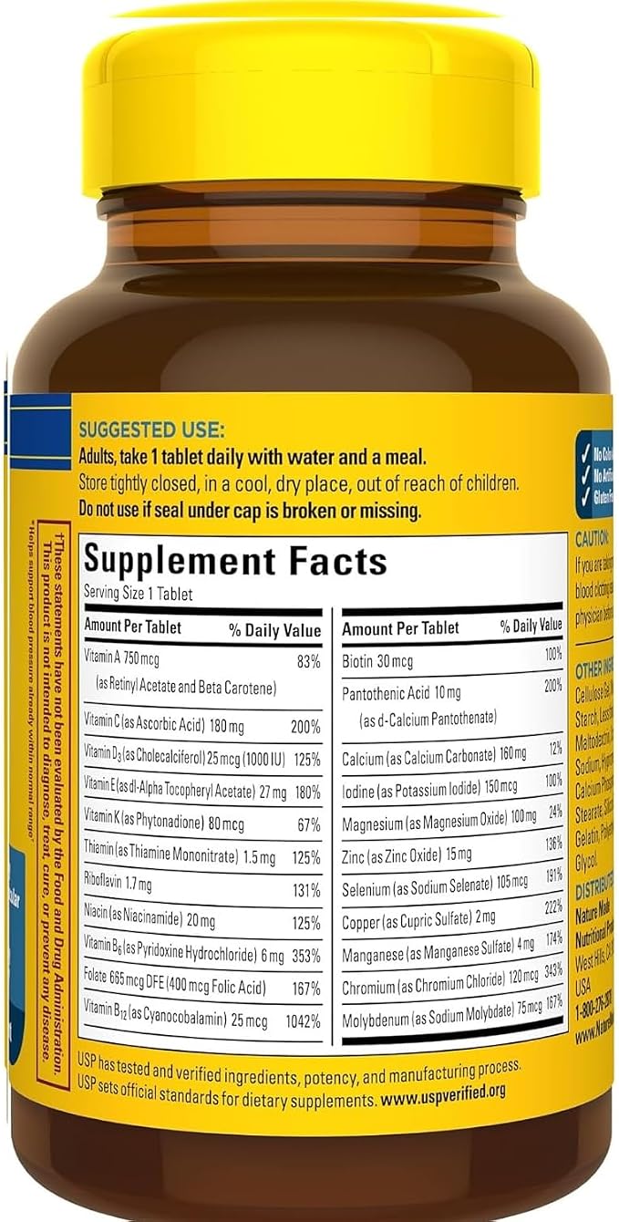 Nature Made Multi for Him 50+ Dietary Supplement Tablets 90 ea (Pack of 4)