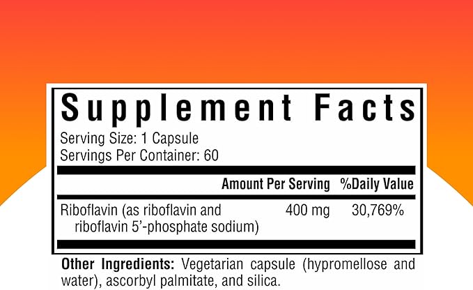 Seeking Health Riboflavin - Vitamin B2 Supplement for Methylation Support - Support Homocysteine Metabolism with Antioxidant Ingredients - 400 mg, 60 Capsules